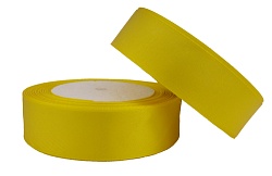 Лента атласная 2,5 см Желтый 23 м