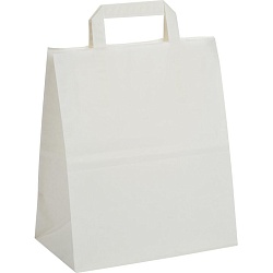 Пакет белый с ручкой 23*28*13,5 см с донной складкой