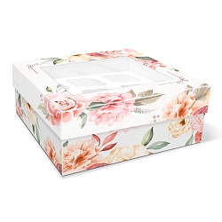 Коробка на 9 капкейков "Персиковое настроение"